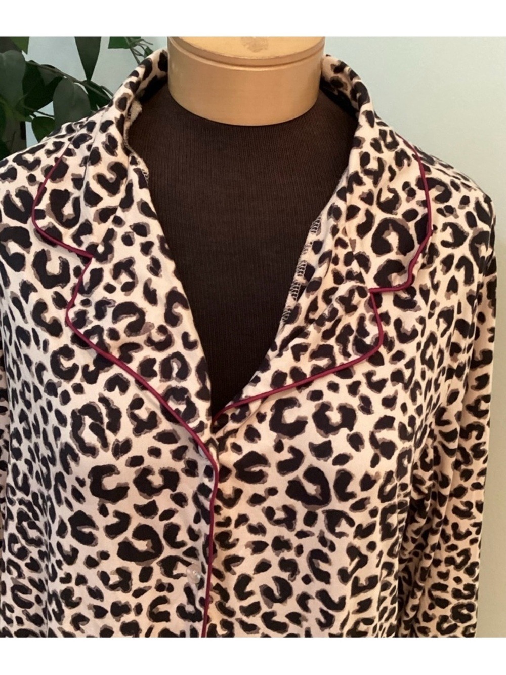 Nicole Miller New York Leopard Print Sleep Shirt Nightgown XL - Picture 8 of 16